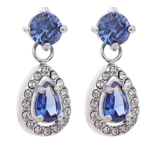 Load image into Gallery viewer, Add a touch of elegance with these shiny cubic zirconia water drop dangle earrings. Crafted from durable stainless steel, these exquisite earrings feature sparkling zirconia stones in a delicate drop design, perfect for any occasion. Lightweight and stylish, they offer a timeless charm that enhances both casual and formal looks. A must-have accessory or a thoughtful gift for someone special!
