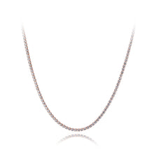 Load image into Gallery viewer, This beautiful tennis necklace is made of stainless steel and comes in three colours: rose gold, gold and silver. It is adorned with cubic zirconia which gives the necklace divine sparkling effect. This necklace is a perfect piece for an elegant occasion outfit. It has a size adjustable chain with a lobster clasp.&nbsp;
