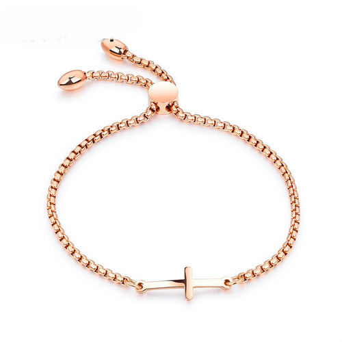 Simple Student Cross Bracelet Friendship Lettering Jewelry Birthday Gifts Can Be Adjusted Length 