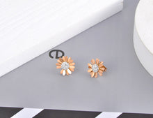 Load image into Gallery viewer, Cute Rhinestone Small Daisy Sun Flower Stud Earrings Stainless Steel Trendy Plant Earrings Jewelry For Women Girls 
