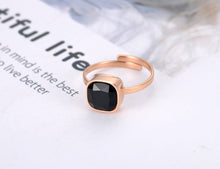 Load image into Gallery viewer, Lokaer Sparkling Design Titanium Stainless Steel Wedding Ring Jewelry Rose Gold Mosaic CZ Crystal Party Rings For Women R19156
