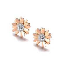 Load image into Gallery viewer, Cute Rhinestone Small Daisy Sun Flower Stud Earrings Stainless Steel Trendy Plant Earrings Jewelry For Women Girls 
