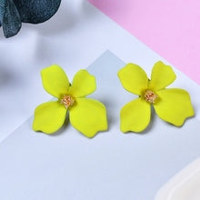 Load image into Gallery viewer, New Korean Style Spray Paint Big Flower Stud Earrings For Women Fashion Summer Elegant Sweet Jewelry Accessories Brincos
