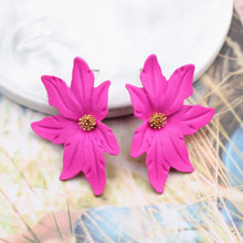 Load image into Gallery viewer, New Korean Style Spray Paint Big Flower Stud Earrings For Women Fashion Summer Elegant Sweet Jewelry Accessories Brincos
