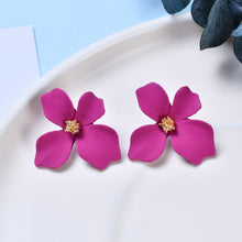 Load image into Gallery viewer, New Korean Style Spray Paint Big Flower Stud Earrings For Women Fashion Summer Elegant Sweet Jewelry Accessories Brincos
