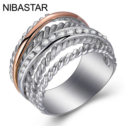 Luxury women's Designer rings unique jewelry one row gold-color pave setting one row Crystal Accessories Big ring