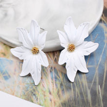 Load image into Gallery viewer, New Korean Style Spray Paint Big Flower Stud Earrings For Women Fashion Summer Elegant Sweet Jewelry Accessories Brincos
