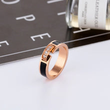 Load image into Gallery viewer, Trendy Stainless Steel Wedding Ring Rose Gold Color Ring For Women AAA+ Cubic Zirconia Female Engagement Jewelry R19103
