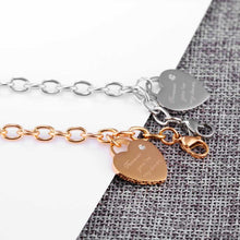 Load image into Gallery viewer, Trendy Titanium Stainless Steel Heart Charm Bracelets Rose Gold Color Female Models Love Chain &amp; Link Bracelets B18195
