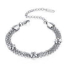 Load image into Gallery viewer, Trendy Multi-layer Stainless Steel Three Daisy Flowers Charm Bracelets For Women Girls Bohemia Chain Link Jewelry 
