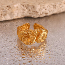 Load image into Gallery viewer, VARNU - 2023 New In Abstract Artistic Irregular Design Open Size Index Gold Plated Rings For Women Tarnish Free Stainless Steel Jewelry
