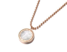Load image into Gallery viewer, Lokaer Jewelry Universal Rotation Double Sided Black And White Shell Necklace Rose Gold Color Beaded Chain N18253
